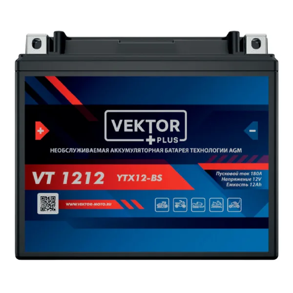 Аккумулятор VEKTOR PLUS VT 1212 12V12Ah AGM