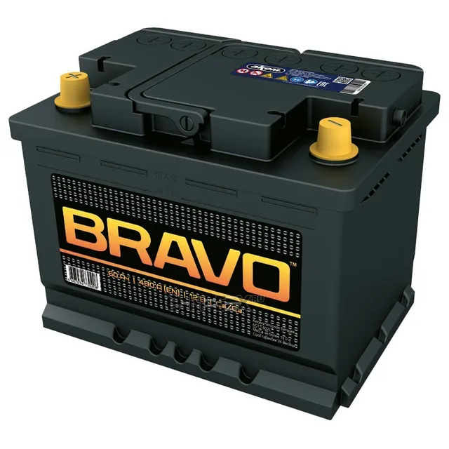 Аккумулятор BRAVO 60 Ач 480 А (EN), прямая полярность, LN2