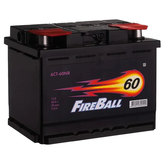 Аккумулятор FIRE BALL 60 Ач 510 А (EN), обратная полярность, LN2