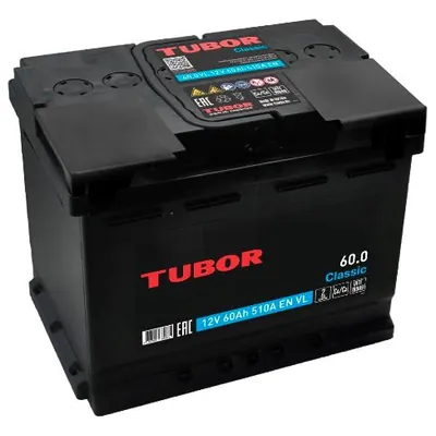 Аккумулятор TUBOR Classic 60 Ач 510 А (EN), обратная полярность, LN2