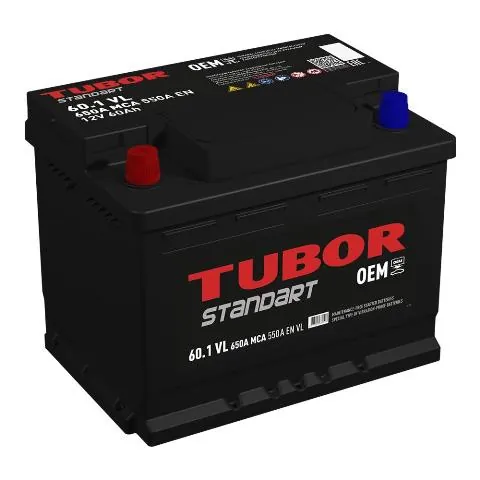 Аккумулятор TUBOR 60 Ач 550 А (EN), прямая полярность, LN2