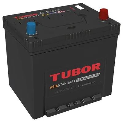 Аккумулятор TUBOR ASIA STANDART 62 Ач 550 А (EN), обратная полярность, D23