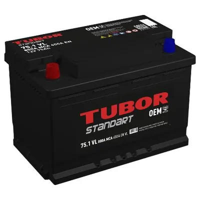 Аккумулятор TUBOR Standart 75 Ач 650 А (EN), обратная полярность, LN3