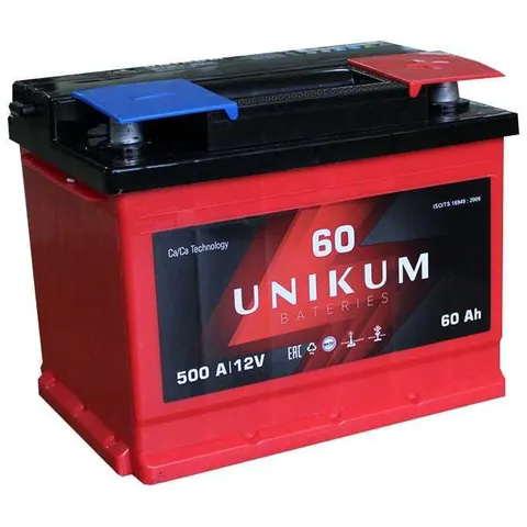 Аккумулятор UNIKUM 60 Ач 500 А (EN), обратная полярность, LN2