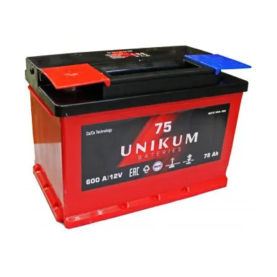Аккумулятор UNIKUM 75 Ач 600 А (EN), прямая полярность, LN3
