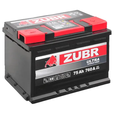 Аккумулятор ZUBR Ultra 75 Ач 760 А (EN), обратная полярность, LN3