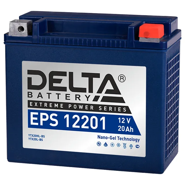Аккумулятор DELTA EPS 20 Ач 260 А (EN), обратная полярность, YTX20L