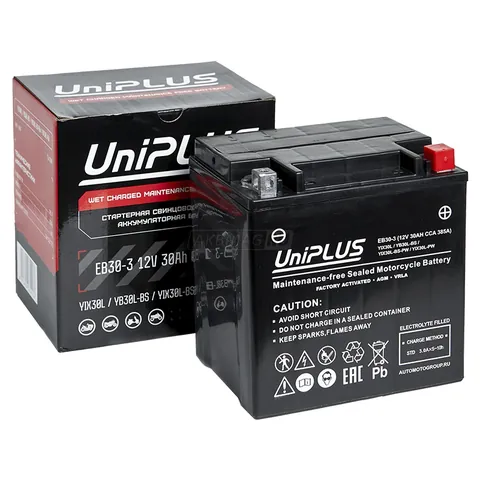 Аккумулятор UniPLUS High performance 30 Ач 385 А, обратная полярность, YIX30L